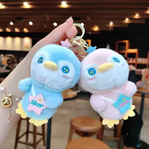 Simpatico pinguino di peluche portachiavi morbido ciondolo per borsa giocattolo regalo