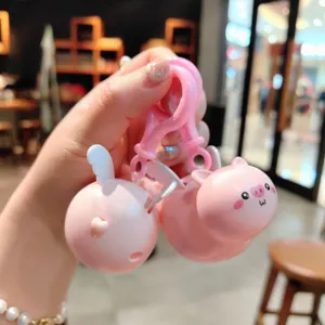 Simpatico portachiavi maialino volante rosa con ali, adorabile ciondolo borsa e portachiavi auto.