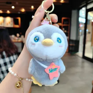 Portachiavi con pinguino in peluche a cartoni animati morbida bambola borsa regali