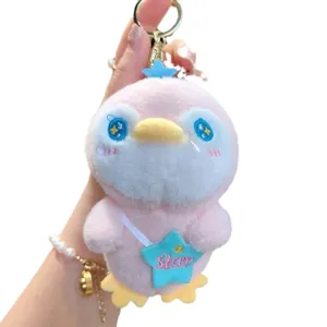 Simpatico portachiavi pinguino in peluche rosa ciondolo borsa soffice regalo carino