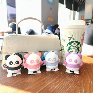 Süßer Aufzieh-Panda Schlüsselanhänger Cartoon Tasche Anhänger Autoring Spielzeug Geschenk.