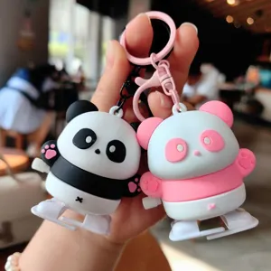 Niedlicher Aufziehbarer Panda Schlüsselanhänger Tasche Anhänger Cartoon Geschenk