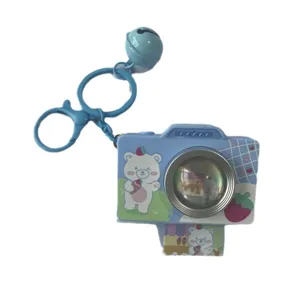 Leuke cartoon oplichtende geluid camera sleutelhanger mini polaroid tas hanger cadeau