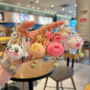 Cute cartoon animal nail clipper keychain portable ear spoon bag pendant gift item