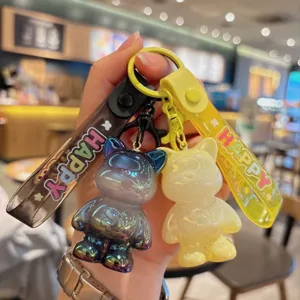 Electroplated acrylic cat keychain, cute doll pendant and bag charm for keys or gifts.