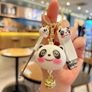 Cute Cartoon Animal Nail Clipper Keychain Portable Pvc Metal Bear Panda Pig Cat Key Ring Bag Pendant Cute Key Chain Gift