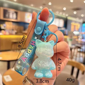 Electroplated cat acrylic keychain cute doll pendant bag accessory for daily decoration.
