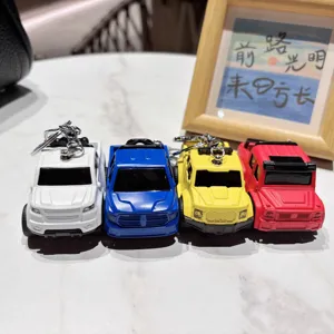 Kreativer Simulations Legierung Pull Back Pickup Truck Schlüsselanhänger Cartoon Auto Modell Mini Fahrzeug Anhänger Spielzeug Geschenk