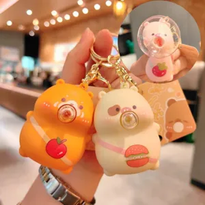 Cute cartoon animal decompression squeeze keychain bubble blowing bag pendant cute gift