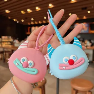 Süße Cartoon Silikon Monster Münztasche und Schlüsselanhänger Anhänger für Taschen und Kopfhörer.