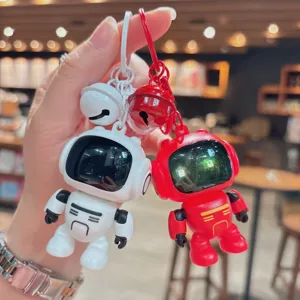 Lindo llavero de robot luz nocturna brillante colgante de bolso dije de llave de coche regalo
