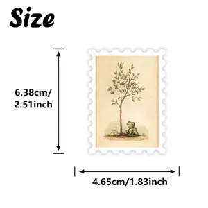 Vintage forest style frog stamp sticker, cute watercolor journal decorative sticker.