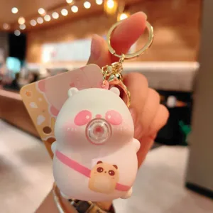 Cute cartoon animal decompression keychain squeeze toy lovely bag pendant car key ring gift
