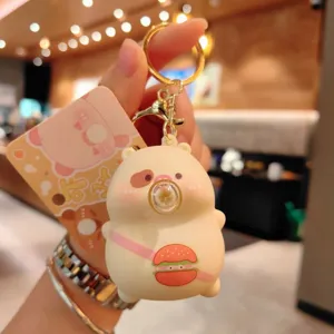 Cute cartoon bubble blowing decompression keychain squishy toy cute bag pendant detail