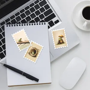Vintage frog stamp stickers aesthetic watercolor journal decor for scrapbooking DIY crafts