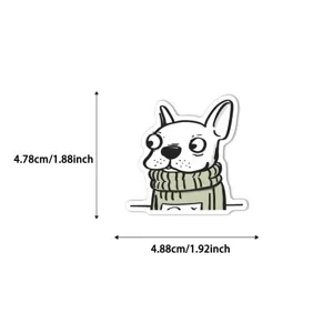 Joli autocollant bouledogue français style croquis étanche en vinyle pour ordinateur portable DIY