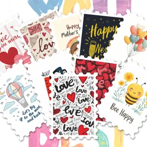 Liefde postzegel stickers set decoratieve waterdichte dagboek DIY ambachten geschenken