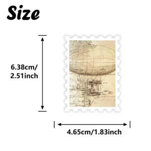 Da Vinci manuscript stamp sticker, vintage scientific line art retro journaling DIY decor detail.
