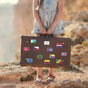 Pegatinas impermeables de banderas del mundo para maleta y equipaje DIY decoracion.