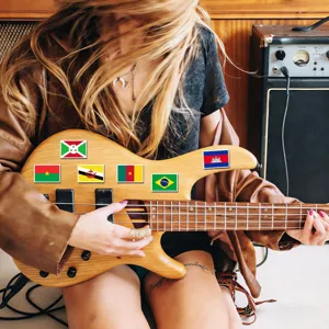 Pegatinas impermeables de banderas del mundo para guitarra maleta decoracion diy