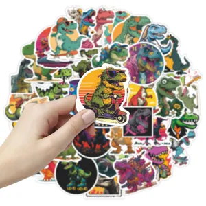 50pcs cool cartoon dinosaur stickers waterproof vinyl decals for luggage laptop DIY decor