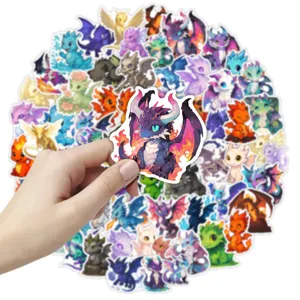 64pcs cute cartoon fantasy dragon stickers waterproof vinyl DIY journaling cups decor