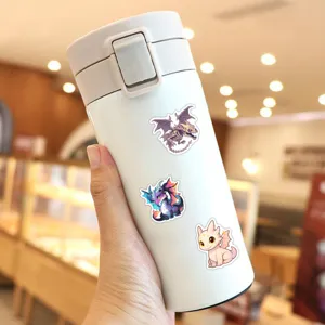 Cute cartoon little dragon waterproof PVC stickers for water bottle and journal decoration detail