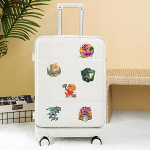 Detailed shot of trendy cartoon dinosaur stickers featuring colorful T-Rex designs for DIY decor.