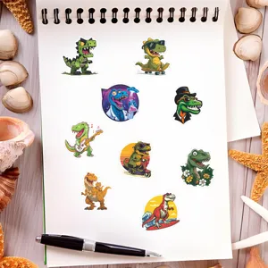 Cartoon dinosaur stickers set, waterproof vinyl decal for DIY laptop, luggage, journal.