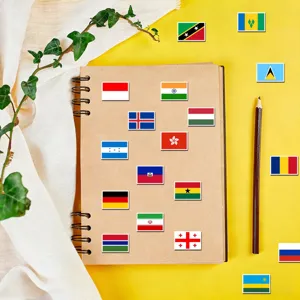Pegatinas de banderas nacionales del mundo para diario de bricolaje y papelería.