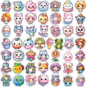 Mignons autocollants de dessin animé macaron imperméables autocollants DIY scrapbooking 50pcs