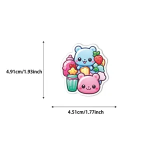 Adhésif décoratif DIY imperméable ours mignon macaron en PVC pour scrapbooking carnet