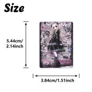 Dark gothic anime girl waterproof sticker Y2K subculture journal decorative sticker detail view.
