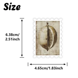 Vintage food engineering illustration stamp sticker, waterproof PVC decorative decal for journal DIY.