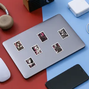 Adesivi in stile francobollo anime gotico retro per diario laptop e valigia decorati.