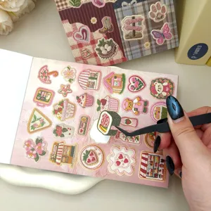 Embroidered sticker book DIY cute patch cartoon diary decorative stickers craft supplies