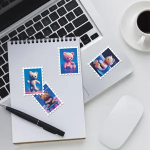 36pcs Pegatinas Bonitas de Oso Sello Estilo Vaporwave Impermeable Diario Decoración