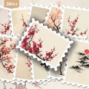 Adesivi per Francobolli con Rosa e Cavallo Bianco in Stile Francese Vintage Estetico DIY Diario Album di Ritagli Adesivi PVC Impermeabile Cancelleria