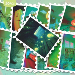 Adesivi in PVC Francobollo Vaporwave Backrooms Retro Psichedelico Impermeabile DIY Diario Valigia Decori
