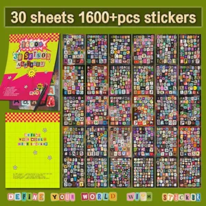 Libro Di Adesivi Per Scrapbooking Con Alfabeto E Numeri Inglesi Impermeabile Cancelleria Decorativa DIY Per Diario Quotidiano