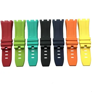Correa de reloj de fluoroelastómero de repuesto, colorida y de estilo deportivo.