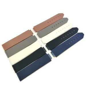 Correa de reloj de silicona compatible con Hublot impermeable de goma con diseño de rayas