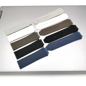 Correa de reloj de silicona de goma con rayas verticales de repuesto compatible con Hublot.
