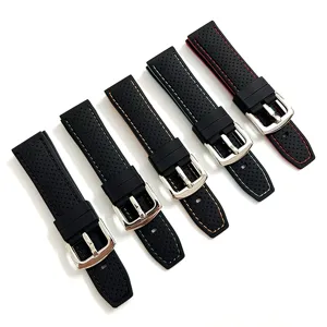 Correa de reloj de silicona universal perforada, impermeable y resistente, 5 colores.