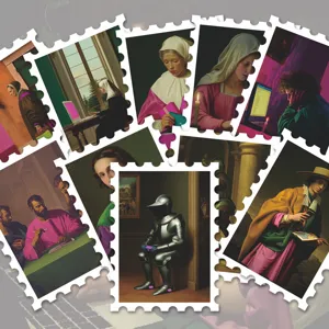 Renaissance oil painting stamp stickers vintage funny art scrapbooking decorative labels