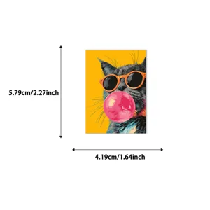 Color sunglasses cat bubble gum sticker DIY diary luggage decoration creative material
