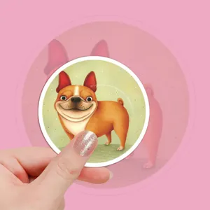 Cute French Bulldog cartoon sticker waterproof DIY decorative decal for journal and luggage.