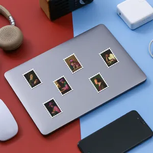 Renaissance vintage oil painting stamp stickers, funny creative laptop and diary decors.