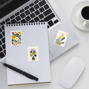Vintage botanical floral stamp stickers, Morandi style DIY journaling decorative stickers.