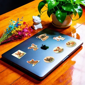 Cute cartoon French bulldog stickers waterproof vinyl decals for laptop skateboard luggage DIY decor
